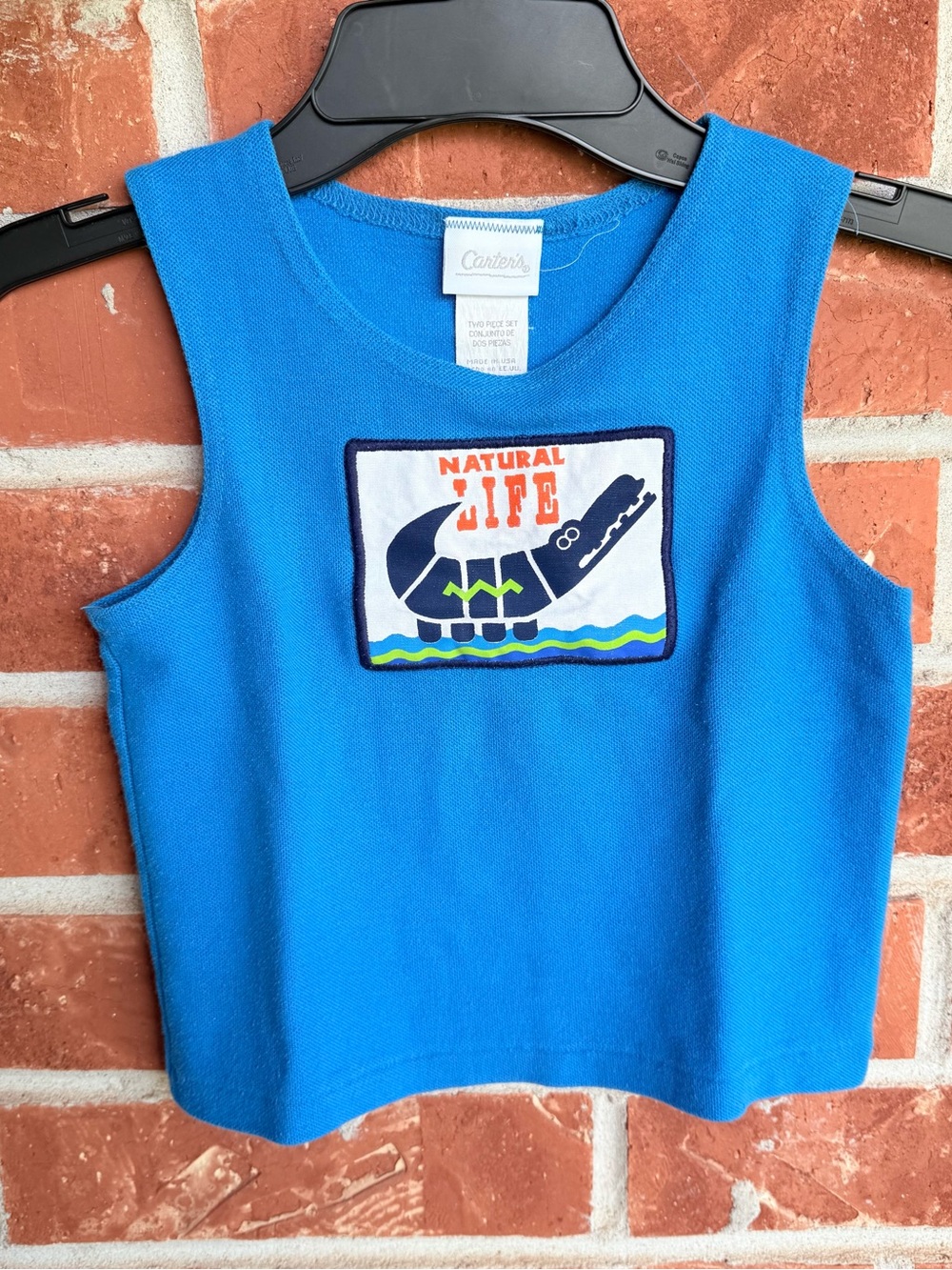 Vintage Carter's Bright Blue 'Natural Life' Tank Top